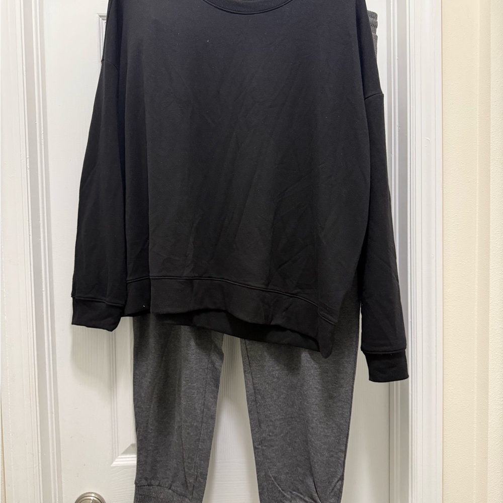 Black and Gray Women's Track Pants & Joggers